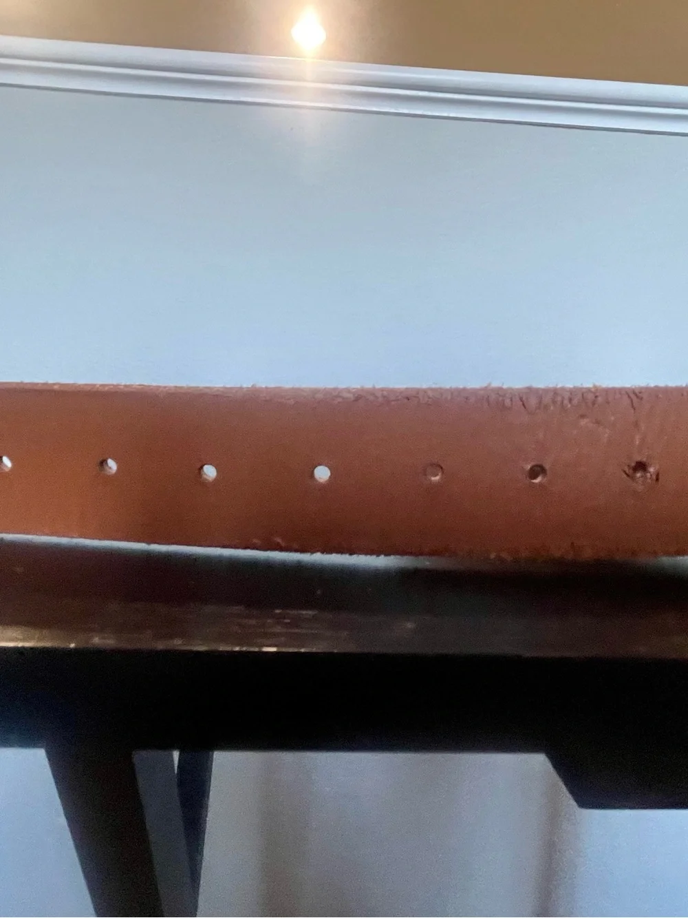 Women’s Classic Tan Leather Belt with Brass Oval Buckle Medium
